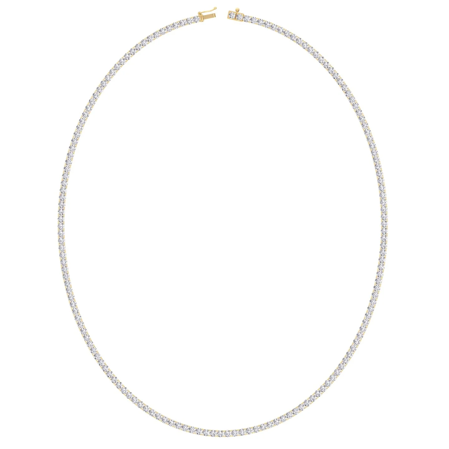 Round Cut Lab-Grown Diamond Tennis Necklace 4-Prong 14K Solid Gold - Image 9