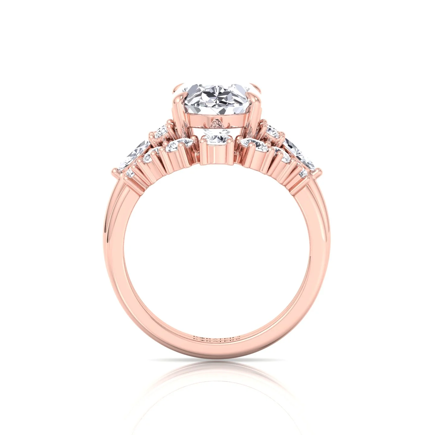 3.63CT Total Weight Oval with Side Stones Grown Diamond Wedding Set - Image 14