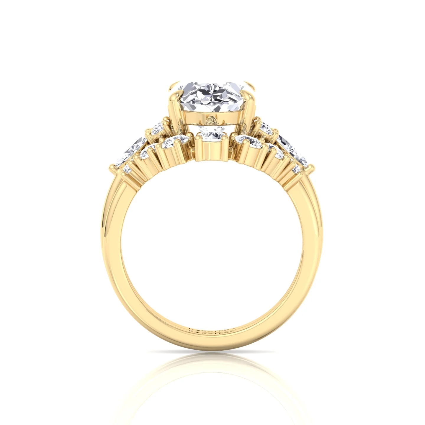 3.63CT Total Weight Oval with Side Stones Grown Diamond Wedding Set - Image 9