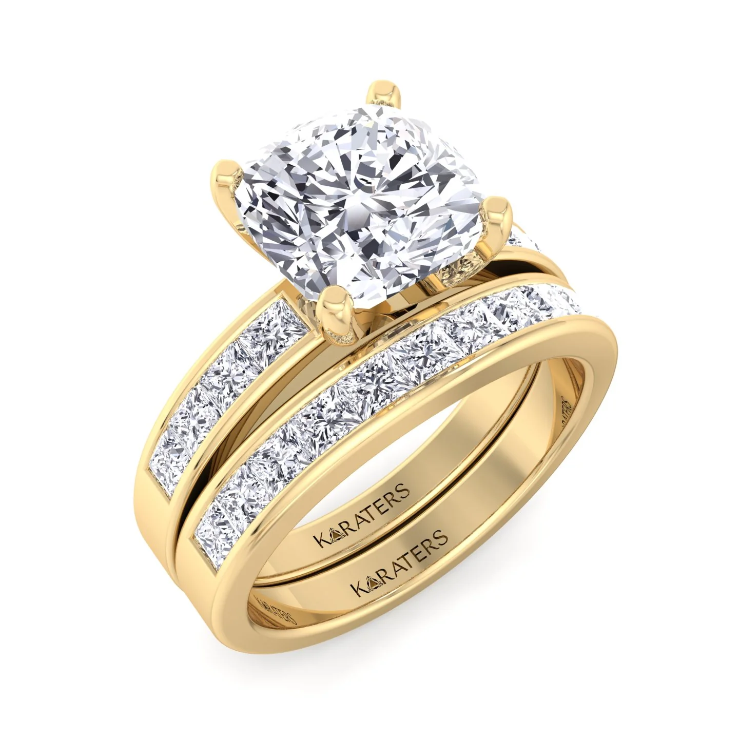 3.85CT Total Weight Channel Stye Lab Grown Diamond Wedding Set - Image 8