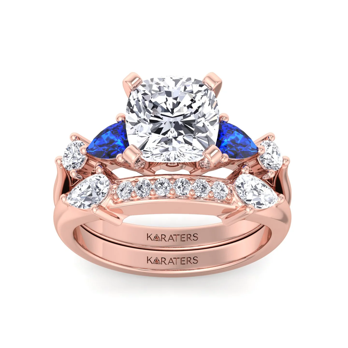 3.95CT Total Weight Multi Shape Lab Grown Diamond Wedding Set - Image 14