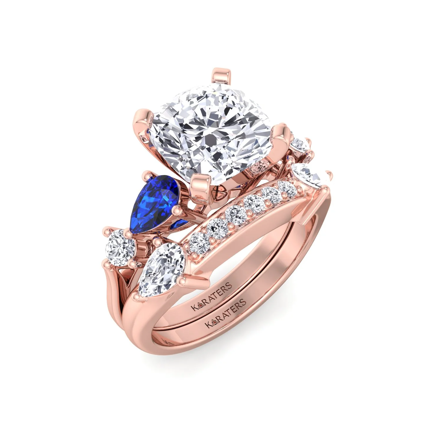 3.95CT Total Weight Multi Shape Lab Grown Diamond Wedding Set - Image 16