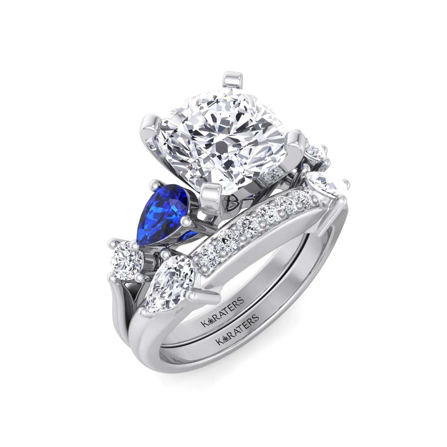 3.95CT Total Weight Multi Shape Lab Grown Diamond Wedding Set - Image 3