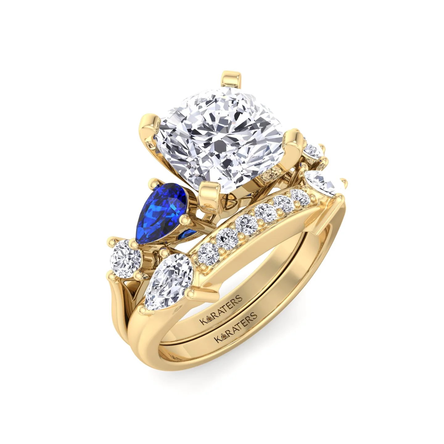 3.95CT Total Weight Multi Shape Lab Grown Diamond Wedding Set - Image 8