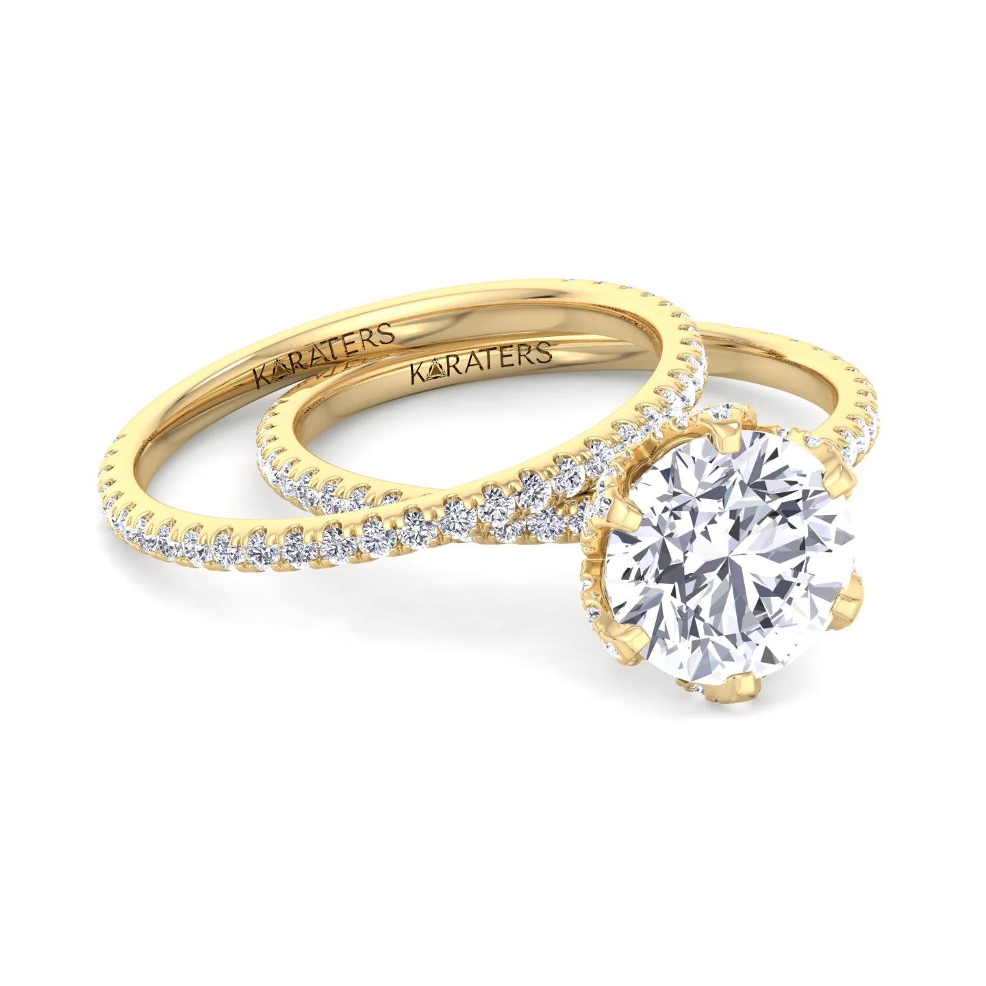 4.40CT Total Weight Round Halo Lab Grown Diamond Wedding Set - Image 6