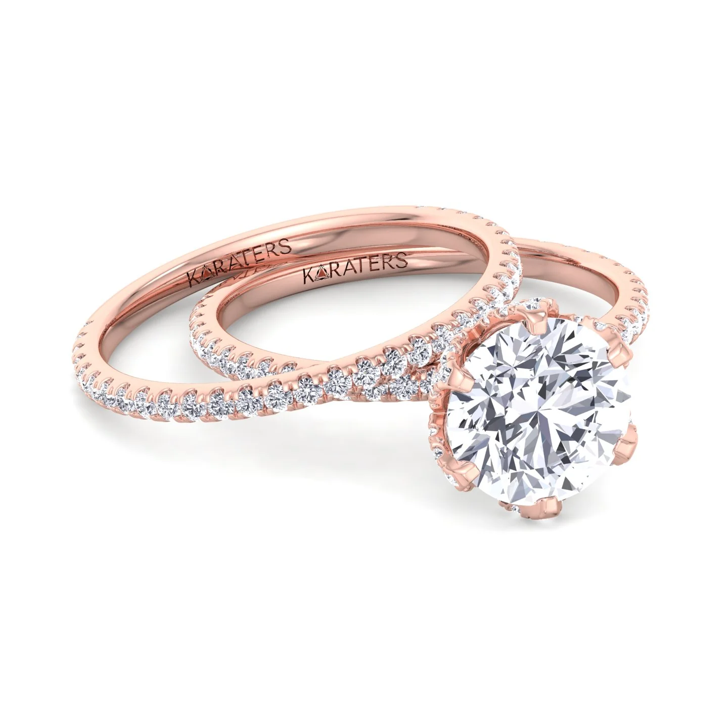 4.40CT Total Weight Round Halo Lab Grown Diamond Wedding Set - Image 9