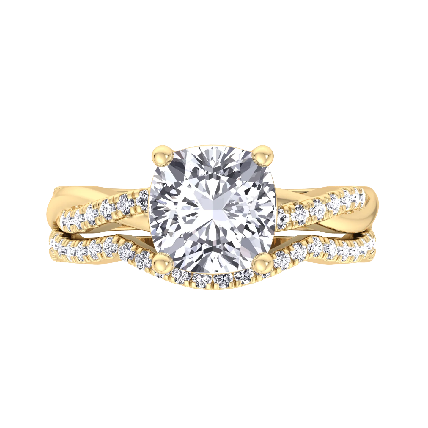 4.5CT Total Weight Cushion Cut Lab Grown Diamond Wedding Set - Image 6