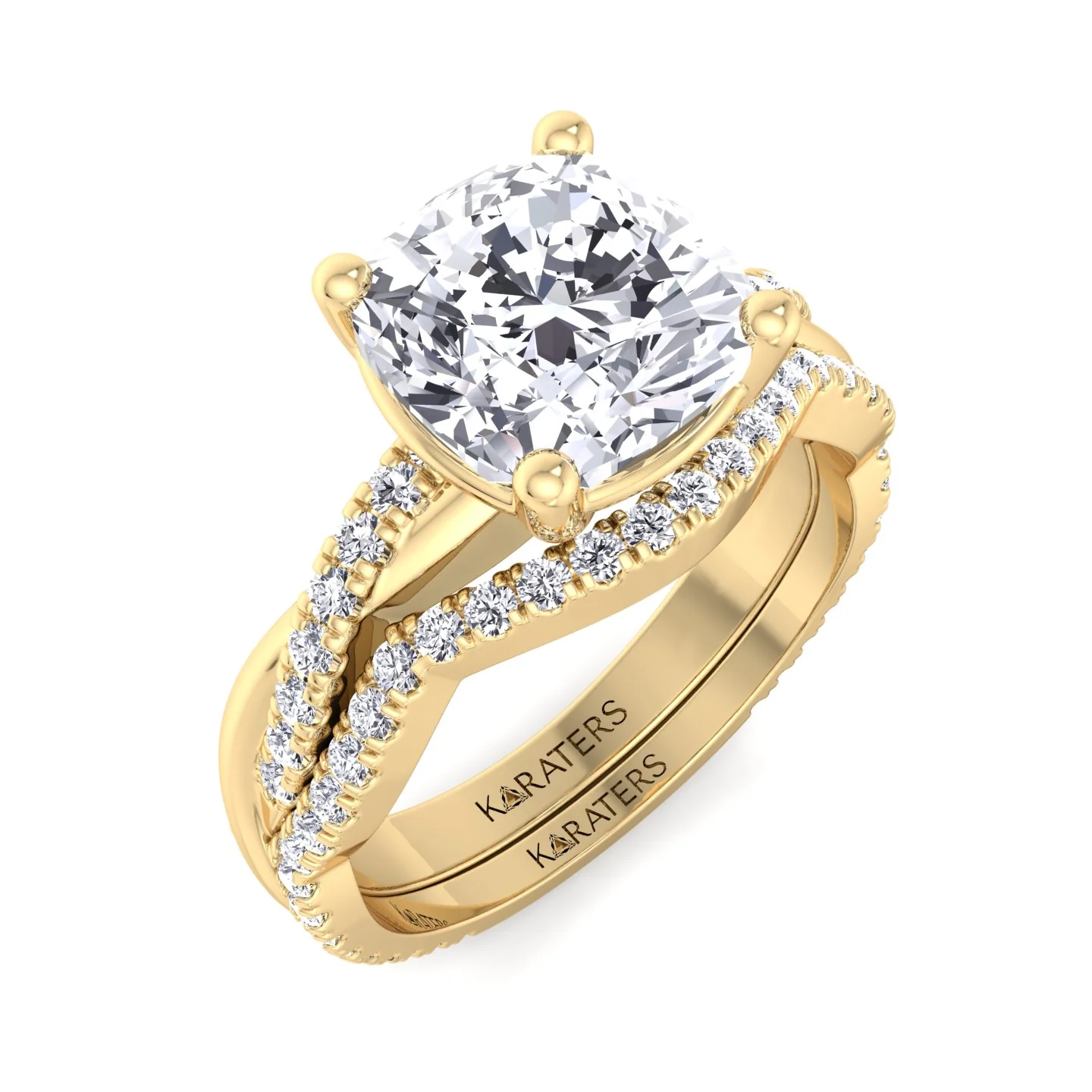 4.5CT Total Weight Cushion Cut Lab Grown Diamond Wedding Set - Image 8