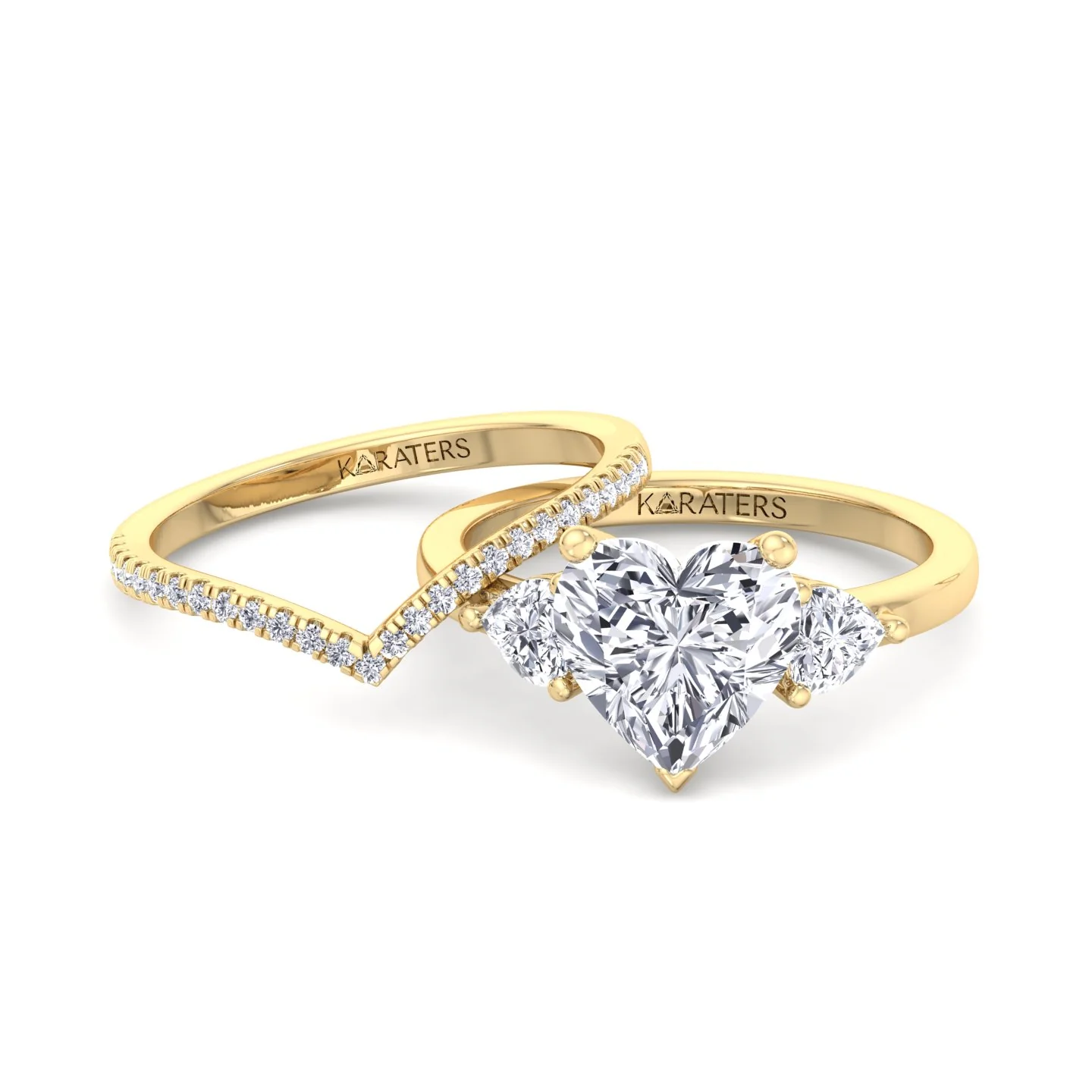 4.8CT Total Weight Heart Shape Lab Grown Diamond Wedding Set - Image 7