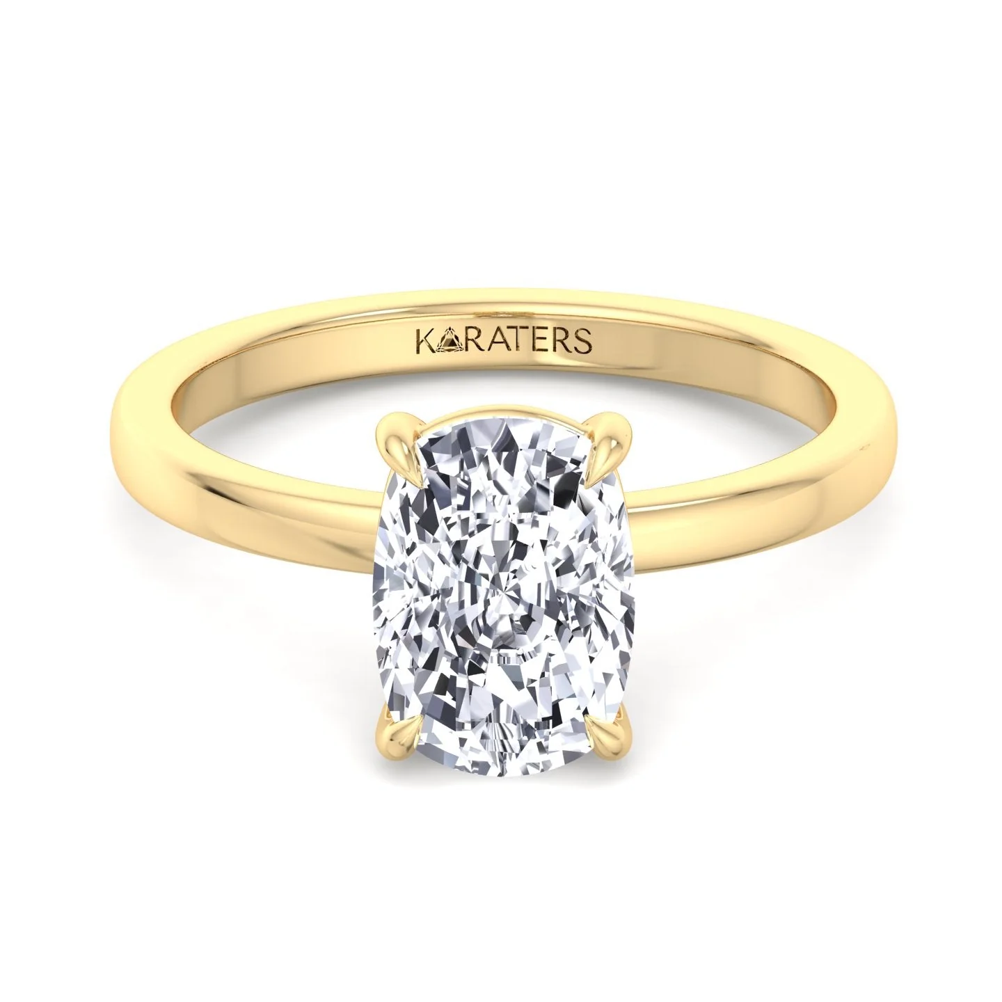 Elongated Cushion Cut Solitaire Lab Grown Diamond Engagement Ring - Image 10