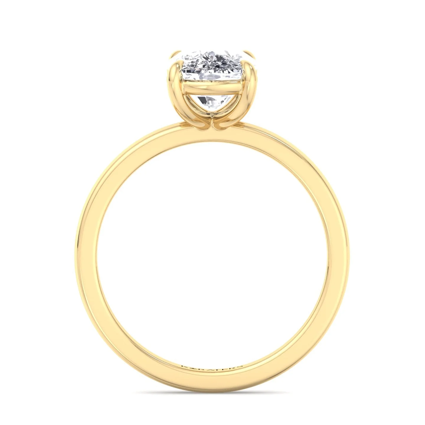 Elongated Cushion Cut Solitaire Lab Grown Diamond Engagement Ring - Image 11
