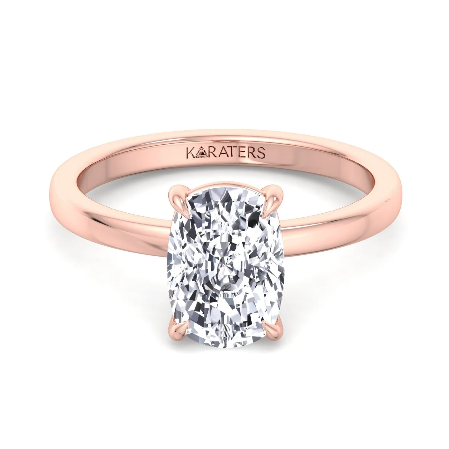 Elongated Cushion Cut Solitaire Lab Grown Diamond Engagement Ring - Image 14