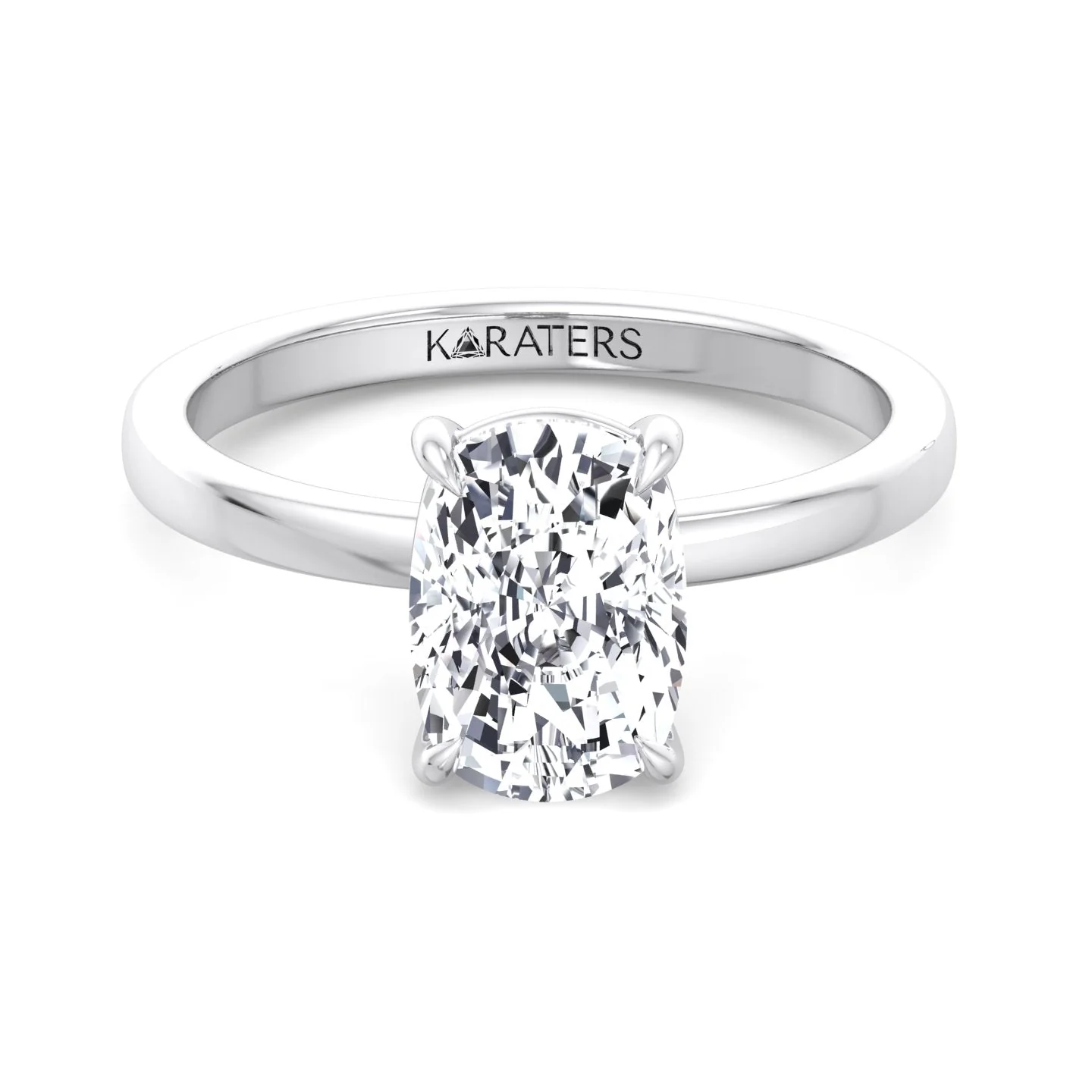 Elongated Cushion Cut Solitaire Lab Grown Diamond Engagement Ring - Image 6