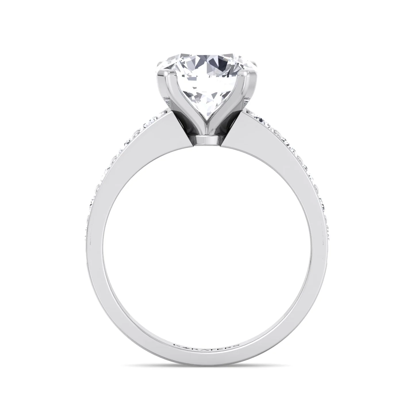 Round Cut Lab Grown Diamond Engagement Ring With SideStones - Image 5