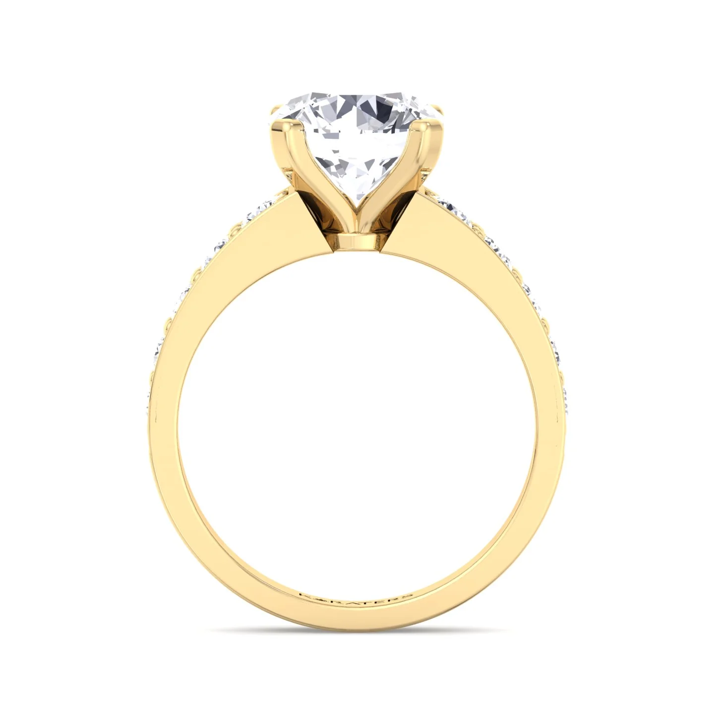 Round Cut Lab Grown Diamond Engagement Ring With SideStones - Image 8