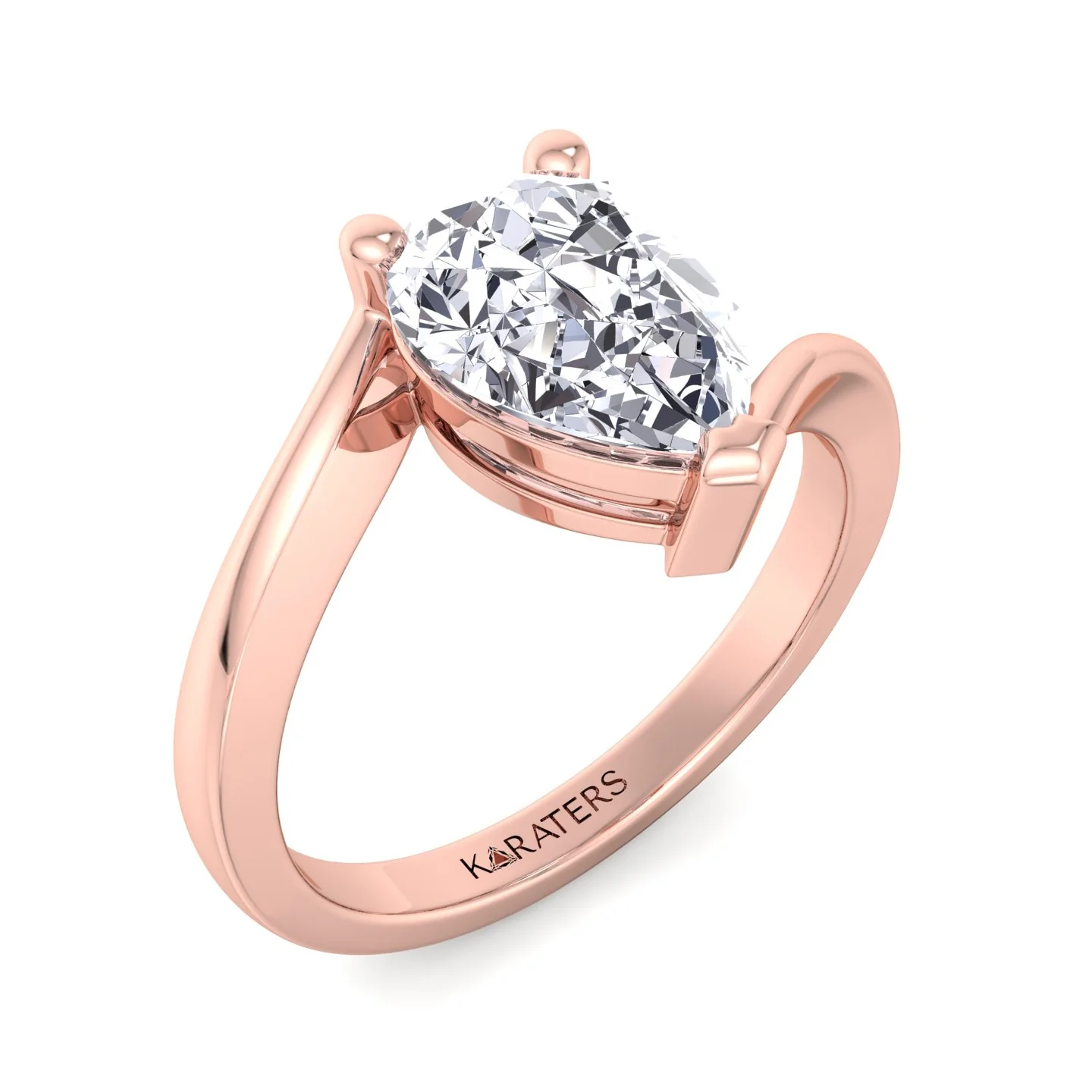 Pear Shaped Cut Lab Grown Diamond Solitaire Engagement Ring - Image 10