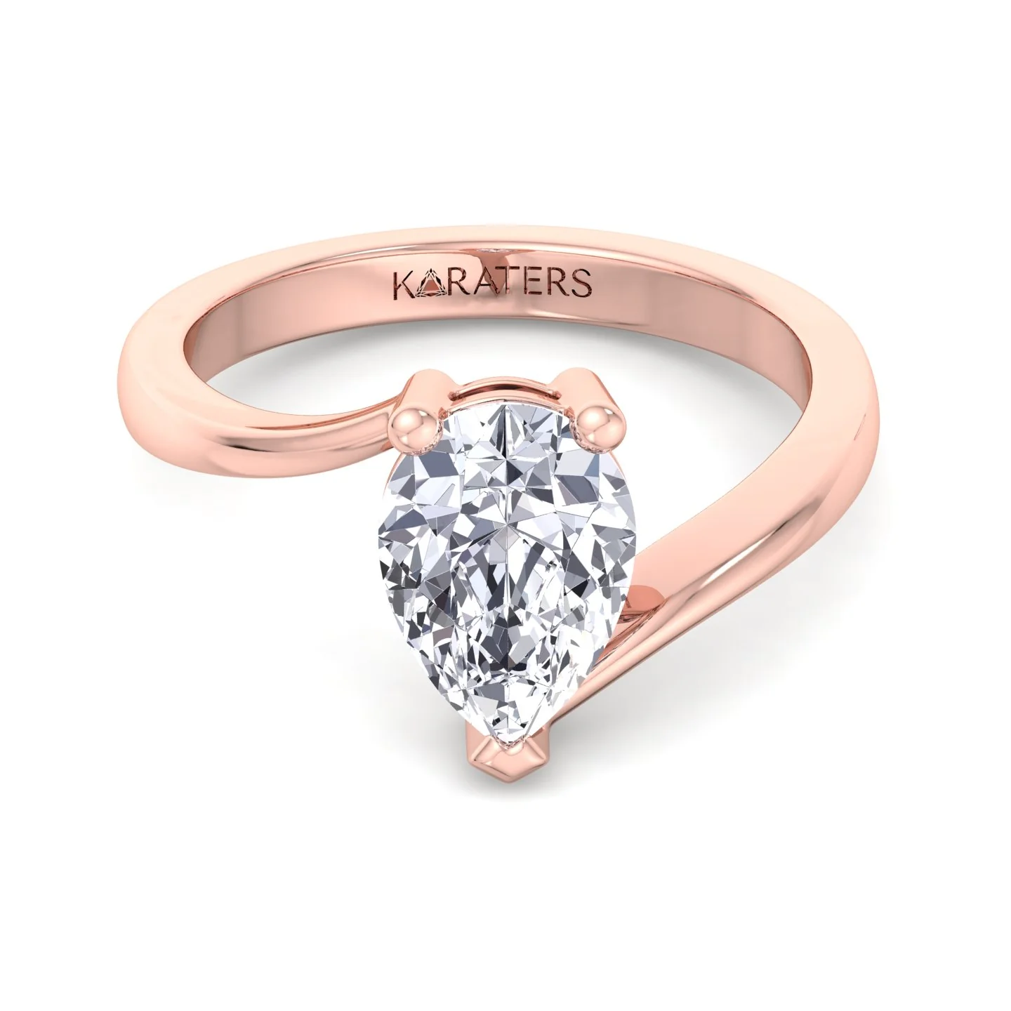 Pear Shaped Cut Lab Grown Diamond Solitaire Engagement Ring - Image 11