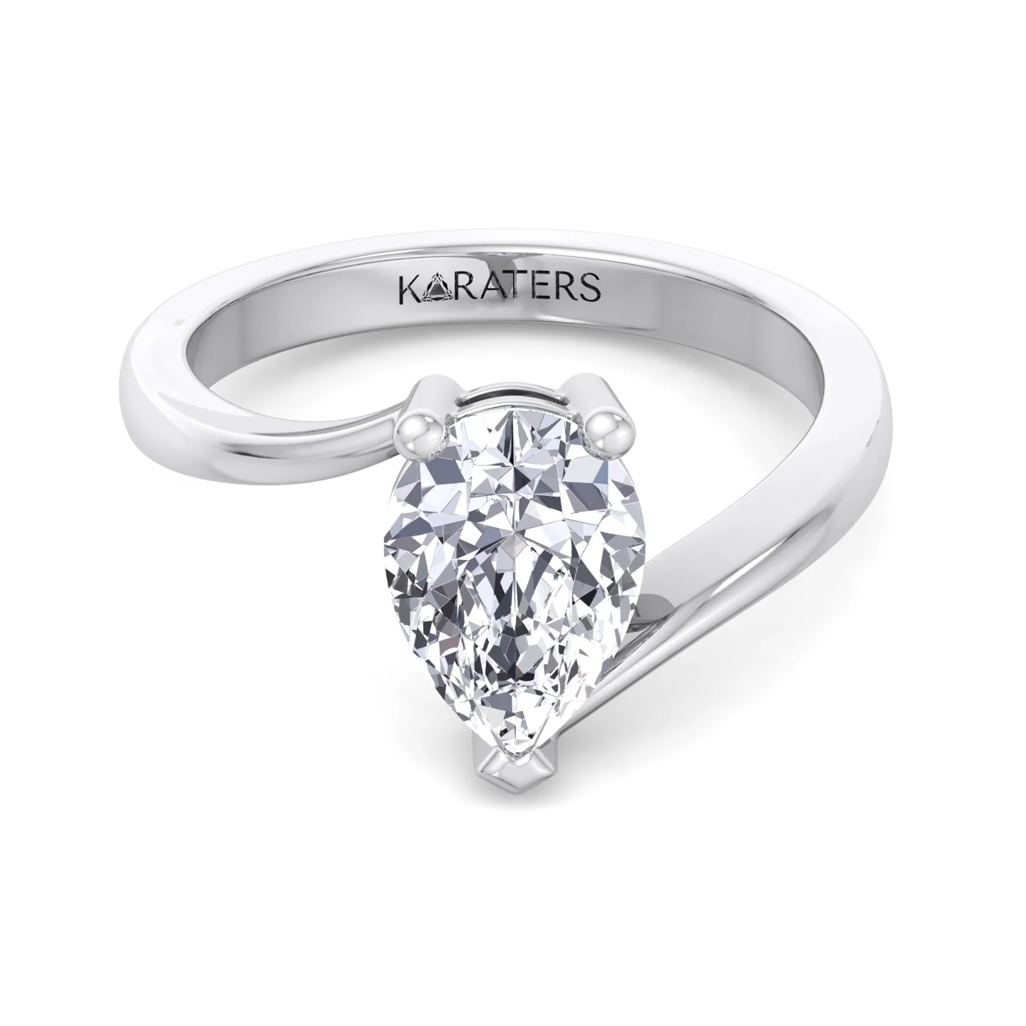 Pear Shaped Cut Lab Grown Diamond Solitaire Engagement Ring - Image 3
