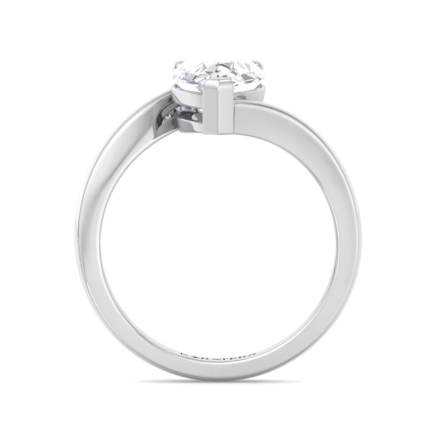 Pear Shaped Cut Lab Grown Diamond Solitaire Engagement Ring - Image 4