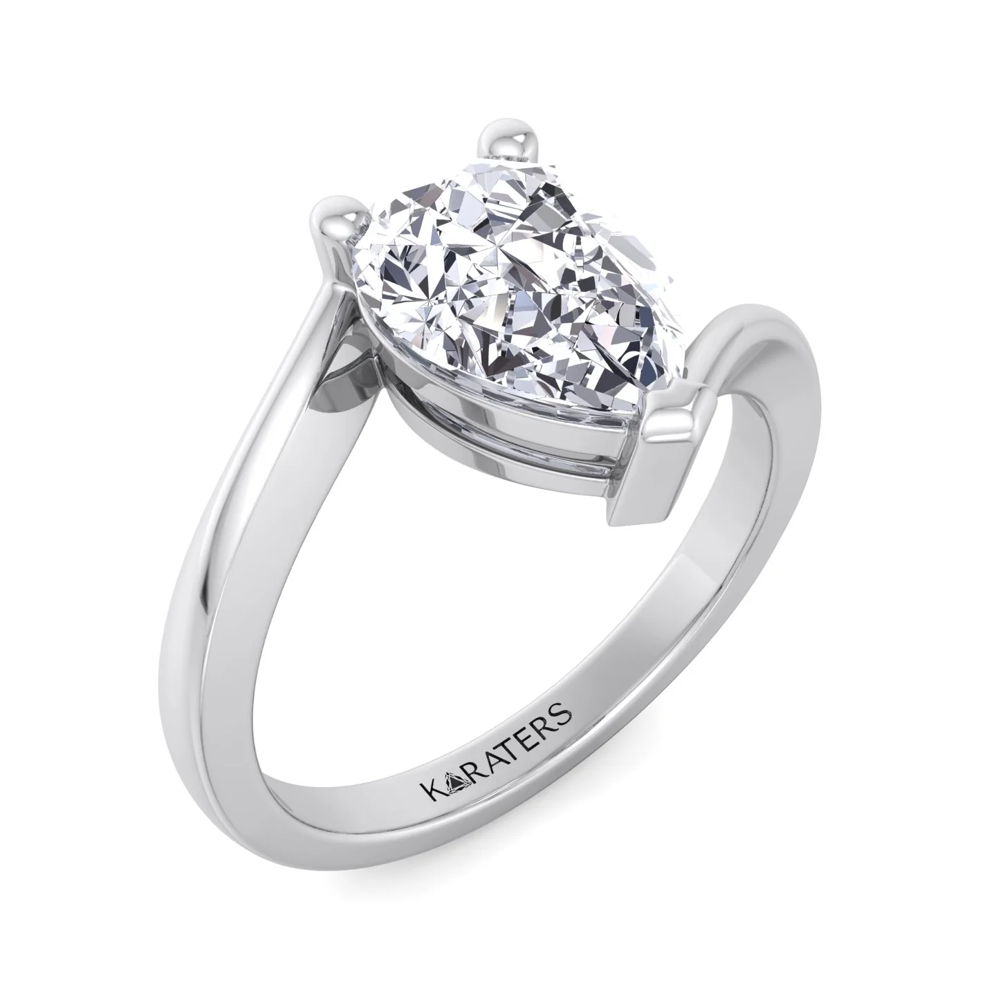 Pear Shaped Cut Lab Grown Diamond Solitaire Engagement Ring - Image 5