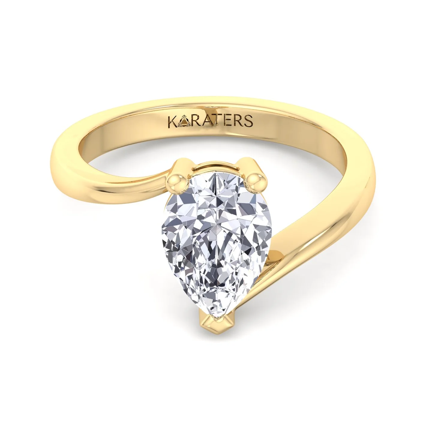 Pear Shaped Cut Lab Grown Diamond Solitaire Engagement Ring - Image 7