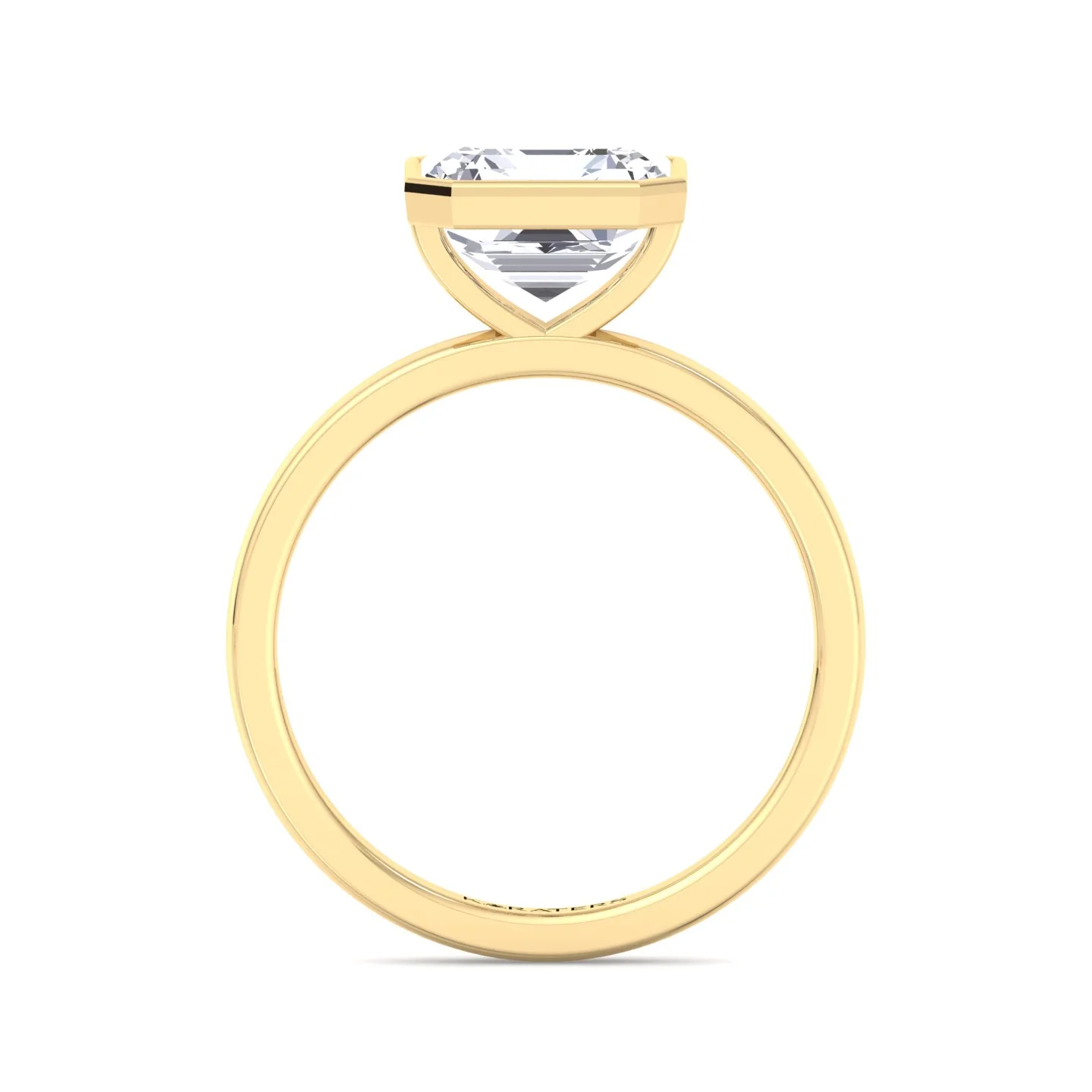 Asscher Cut Lab Grown Diamond Bezel Set Solitaire Engagement Ring - Image 8