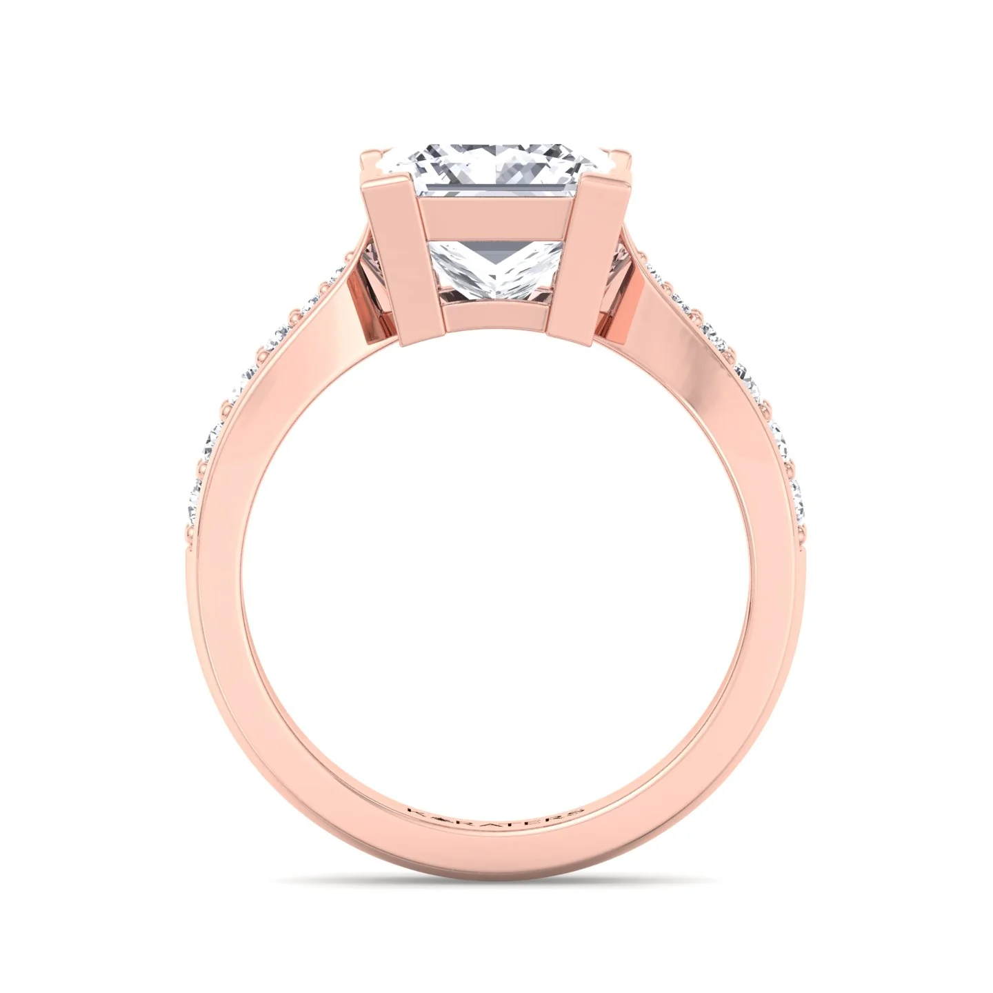 Princess Cut Lab-Grown Diamond Engagement Ring with SideStones Channel Setting - Image 13