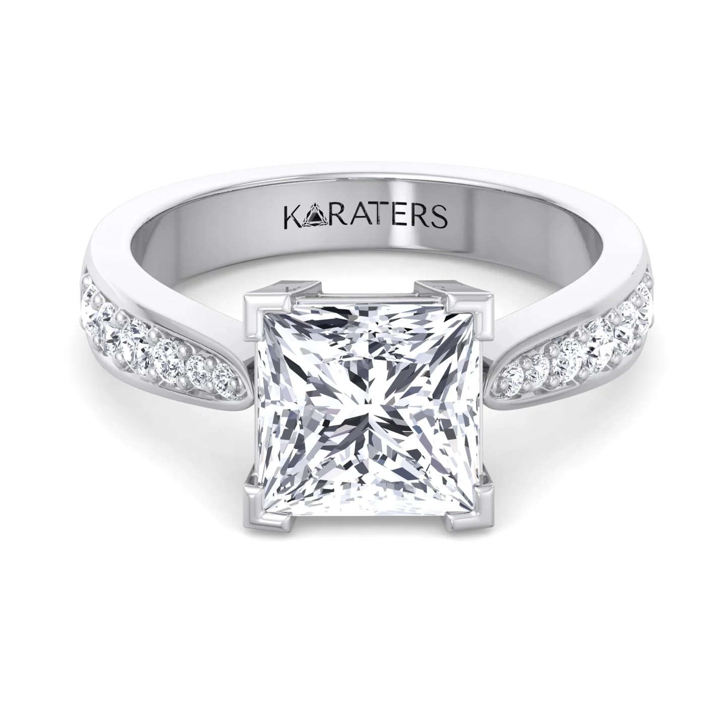 Princess Cut Lab-Grown Diamond Engagement Ring with SideStones Channel Setting - Image 5