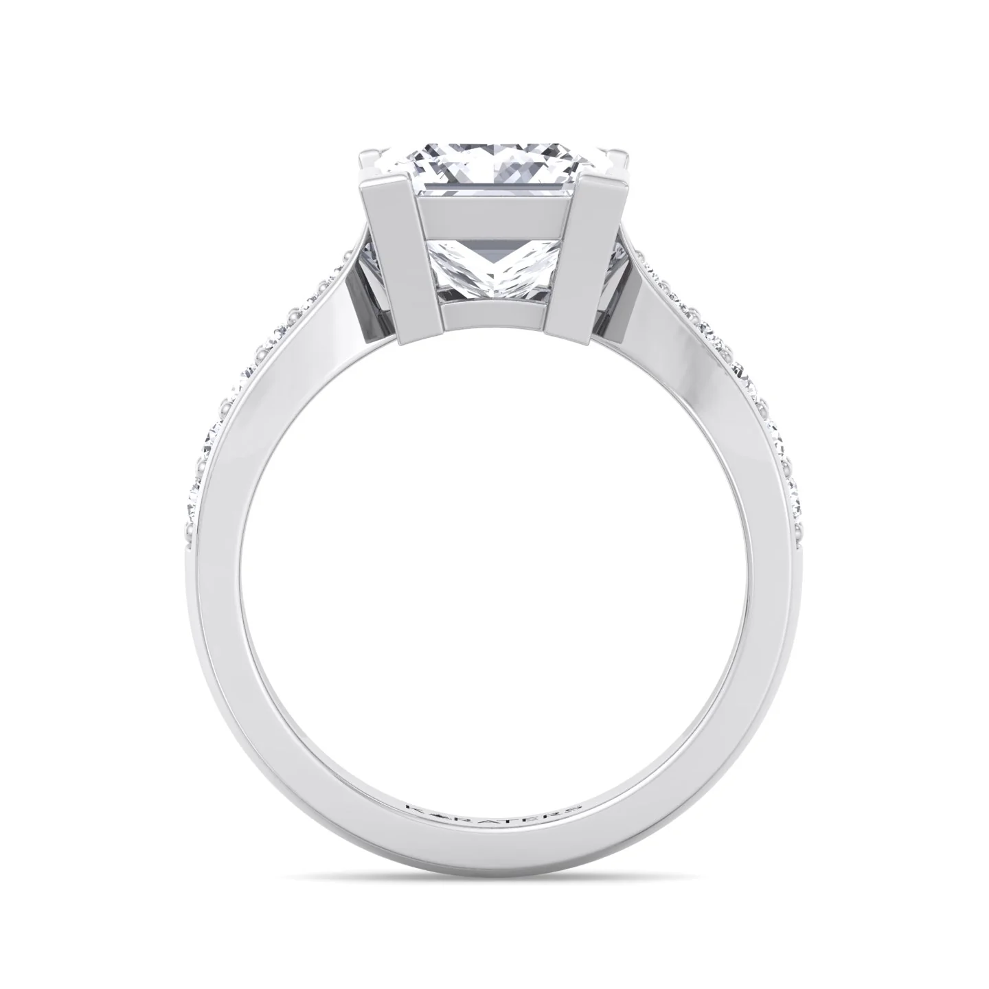 Princess Cut Lab-Grown Diamond Engagement Ring with SideStones Channel Setting - Image 7