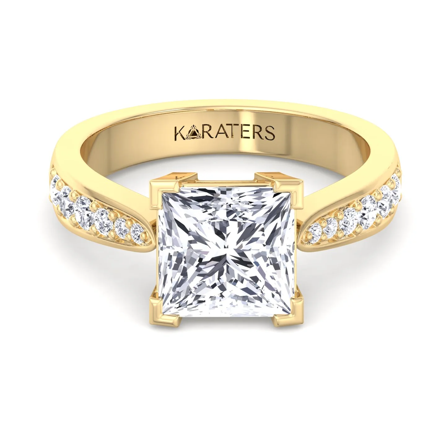 Princess Cut Lab-Grown Diamond Engagement Ring with SideStones Channel Setting - Image 9
