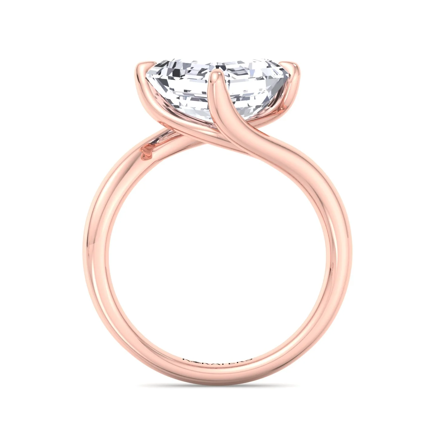 Asscher Cut Solitaire Lab Grown Diamond Engagement Ring - Image 10