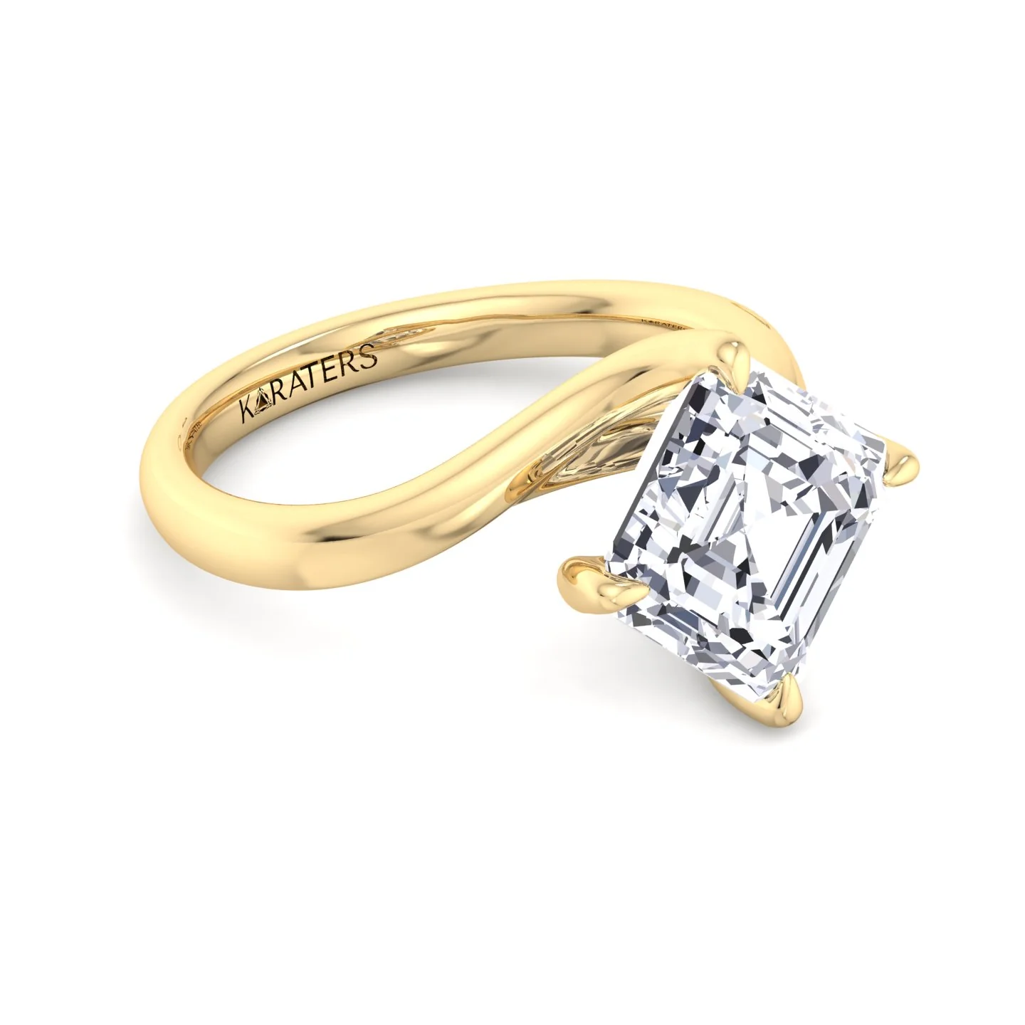 Asscher Cut Solitaire Lab Grown Diamond Engagement Ring - Image 7