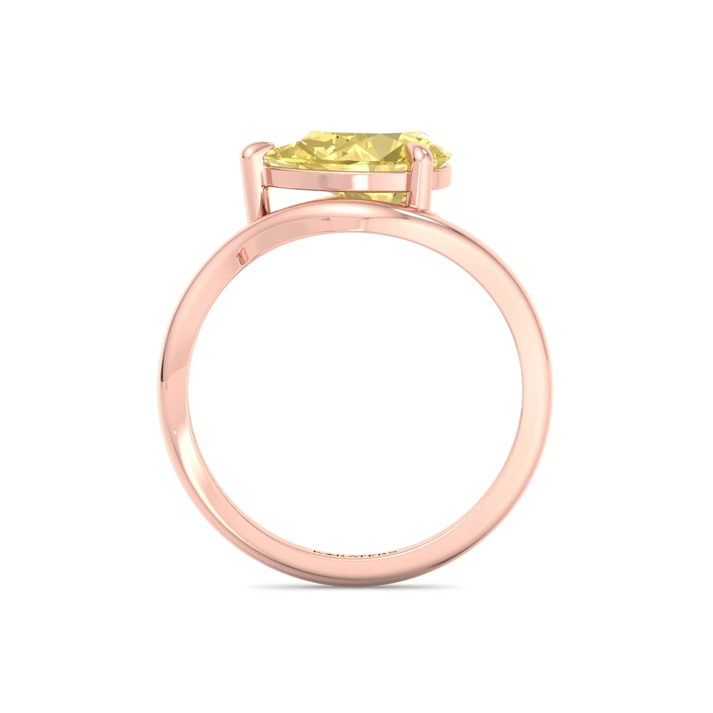 East West Pear Fancy Yellow Shape Lab Grown Diamond Curved Engagement Ring - Image 14