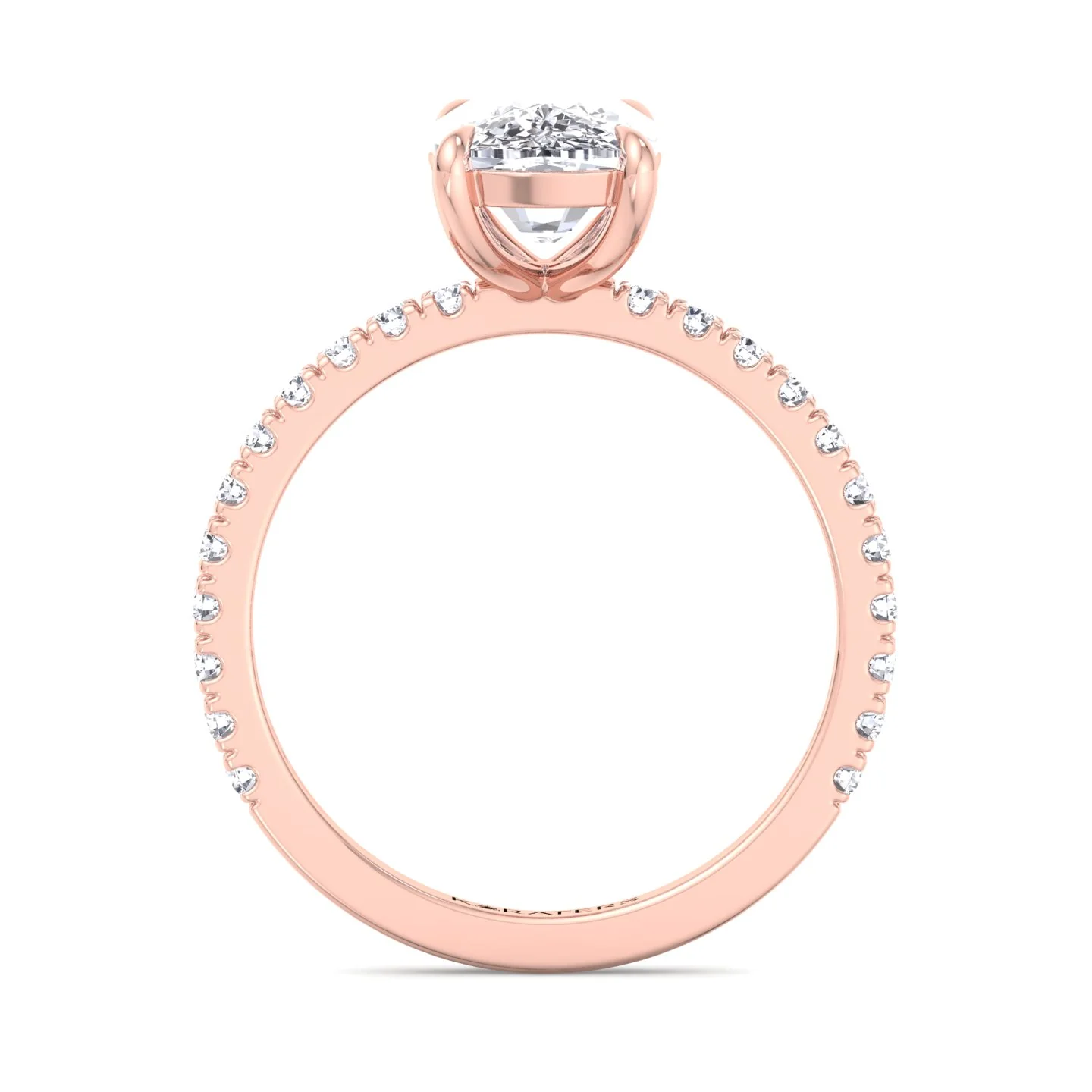 Elongated Cushion Cut Lab Grown Diamond Engagement Ring with Sidestones - Image 11