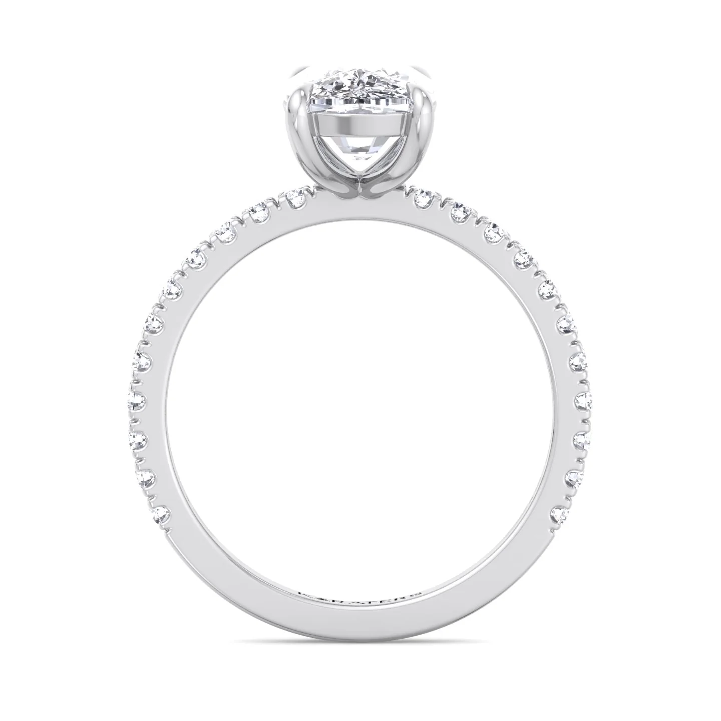 Elongated Cushion Cut Lab Grown Diamond Engagement Ring with Sidestones - Image 4