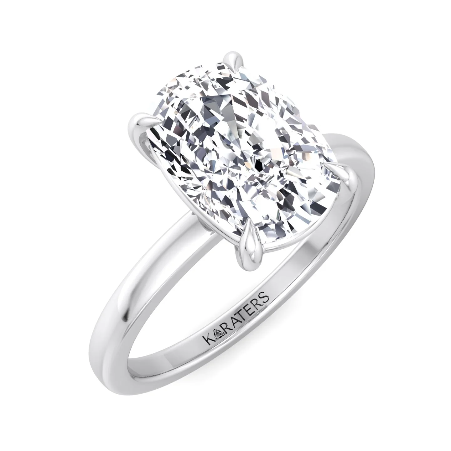 Elongated Cushion Cut Solitaire Lab Grown Diamond Engagement Ring - Image 3