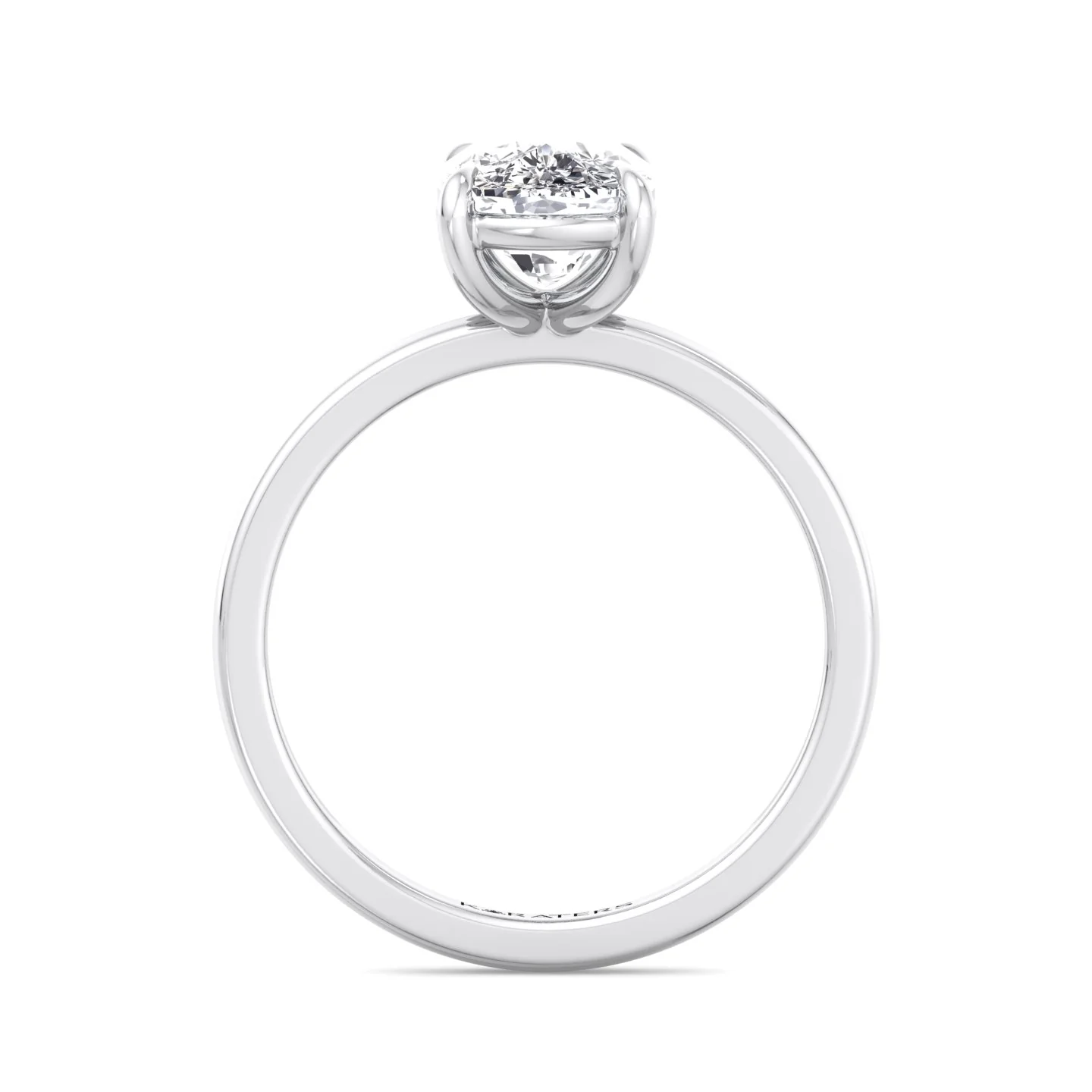 Elongated Cushion Cut Solitaire Lab Grown Diamond Engagement Ring - Image 5