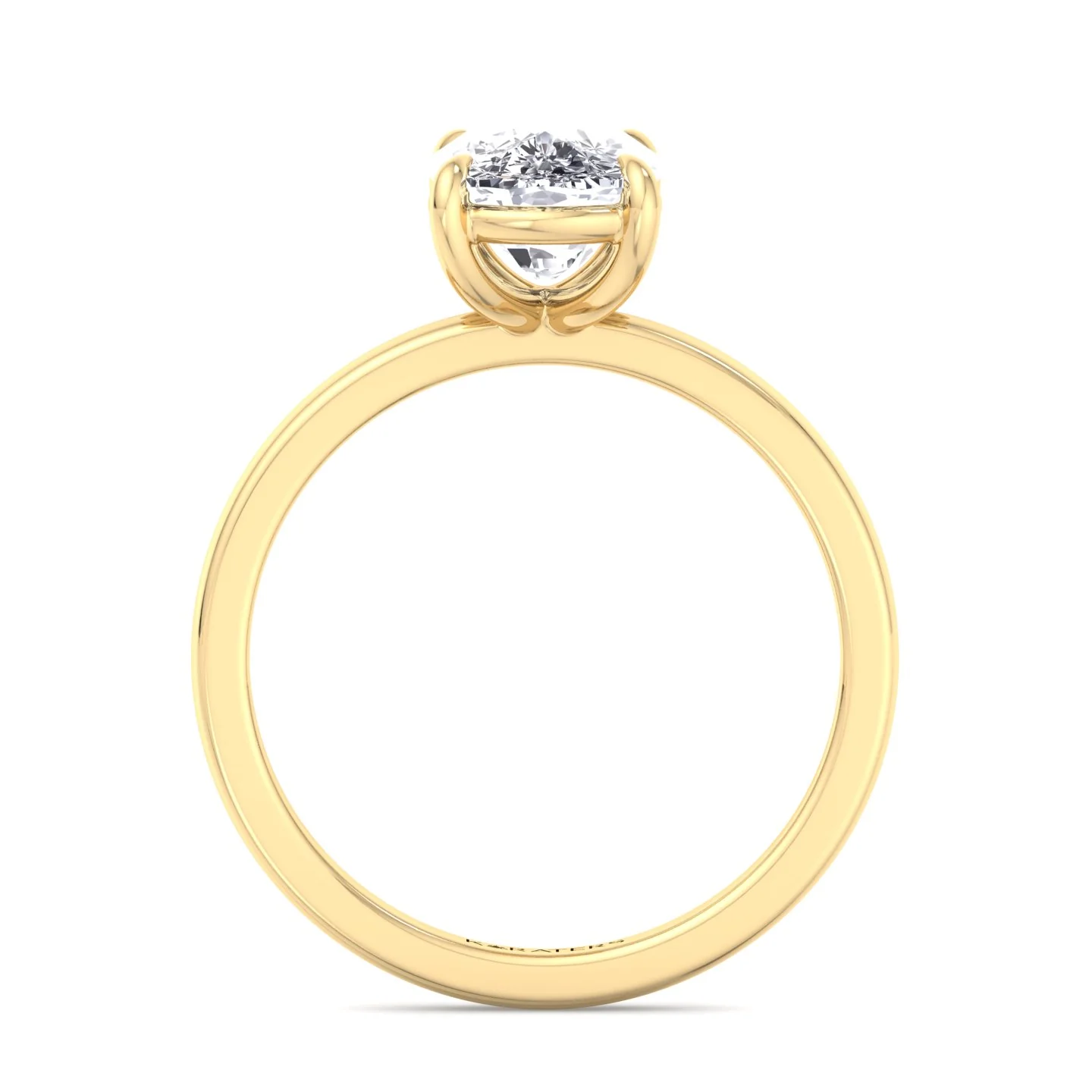 Elongated Cushion Cut Solitaire Lab Grown Diamond Engagement Ring - Image 9