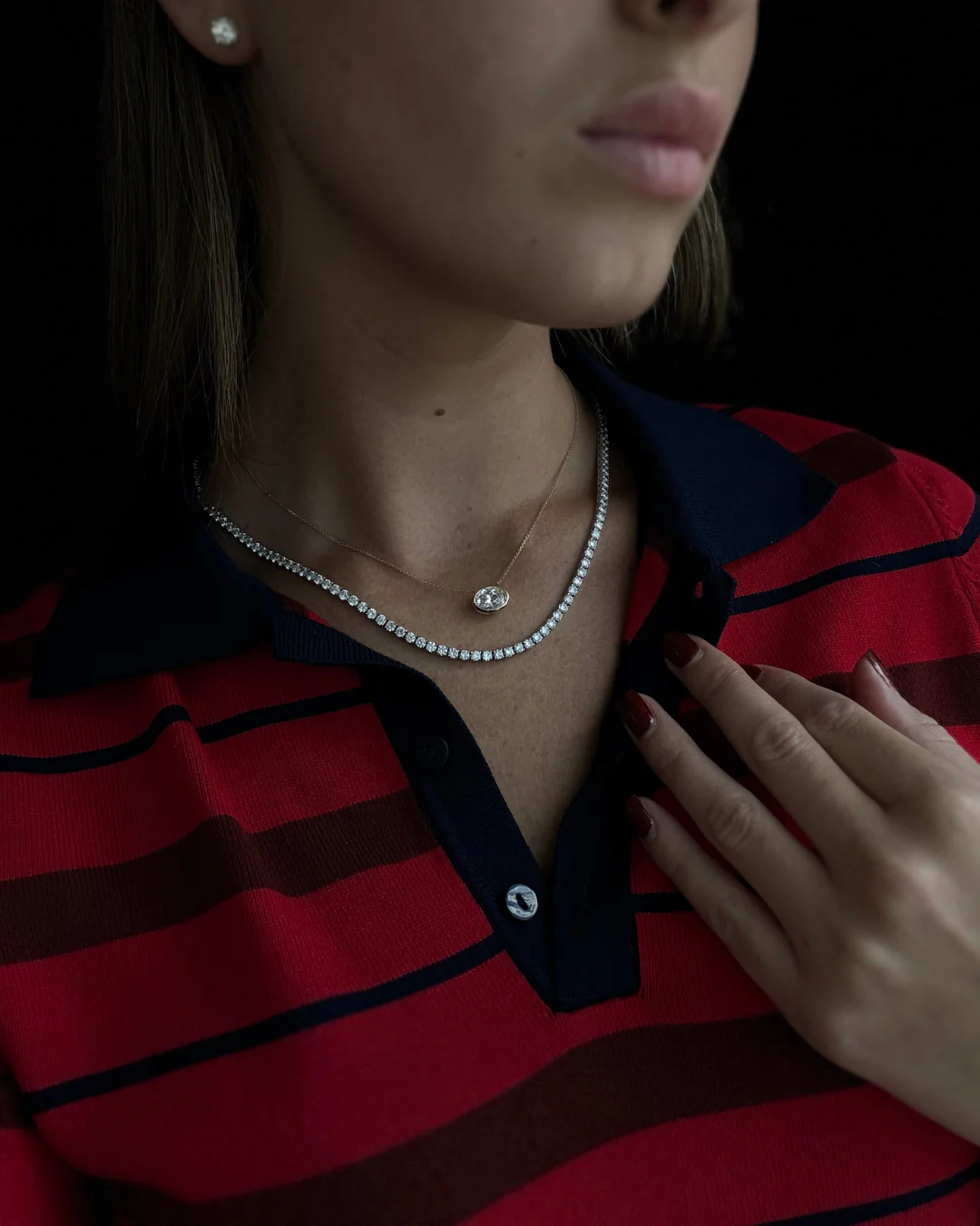 Round Cut Lab-Grown Diamond Tennis Necklace 4-Prong 14K Solid Gold - Image 4