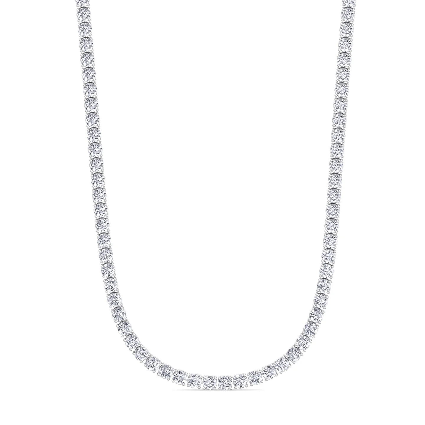 Round Cut Lab-Grown Diamond Tennis Necklace 4-Prong 14K Solid Gold - Image 5