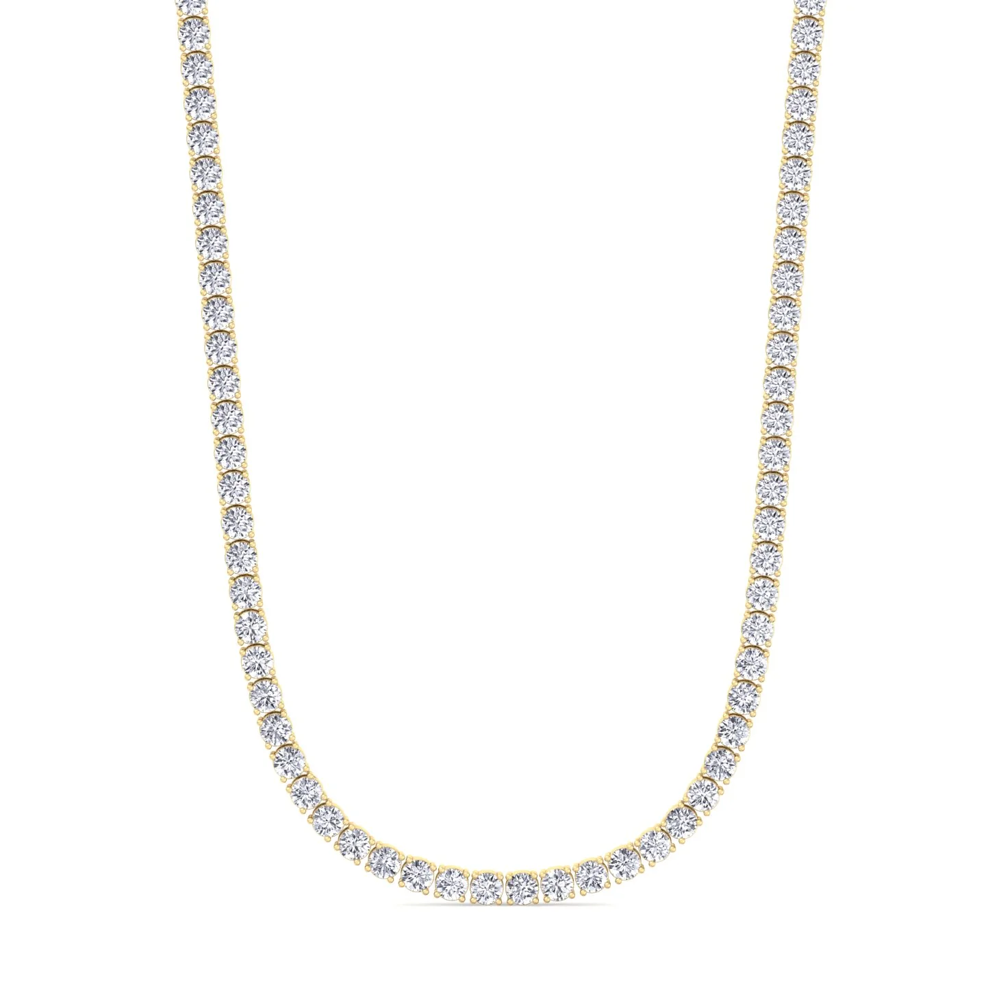 Round Cut Lab-Grown Diamond Tennis Necklace 4-Prong 14K Solid Gold - Image 6