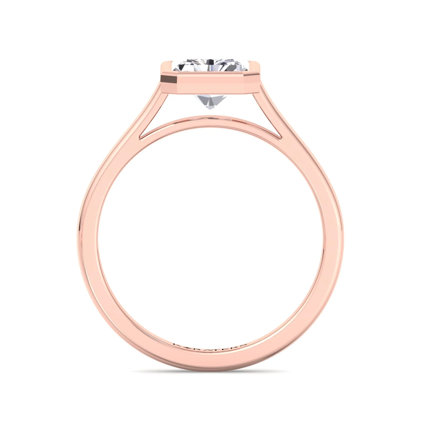 Radiant Cut Solitaire Lab Grown Diamond Engagement Ring Bezel Set - Image 11