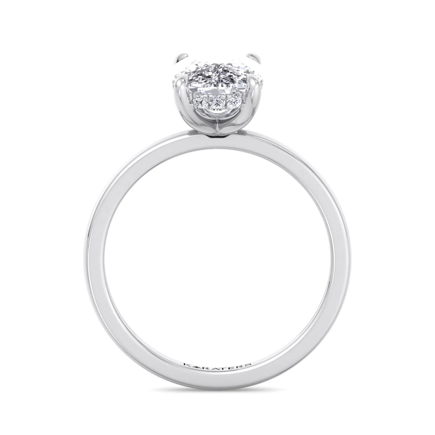 Two Tone Elongated Cushion Cut Solitaire Lab-Grown Diamond Engagement Ring - Image 5