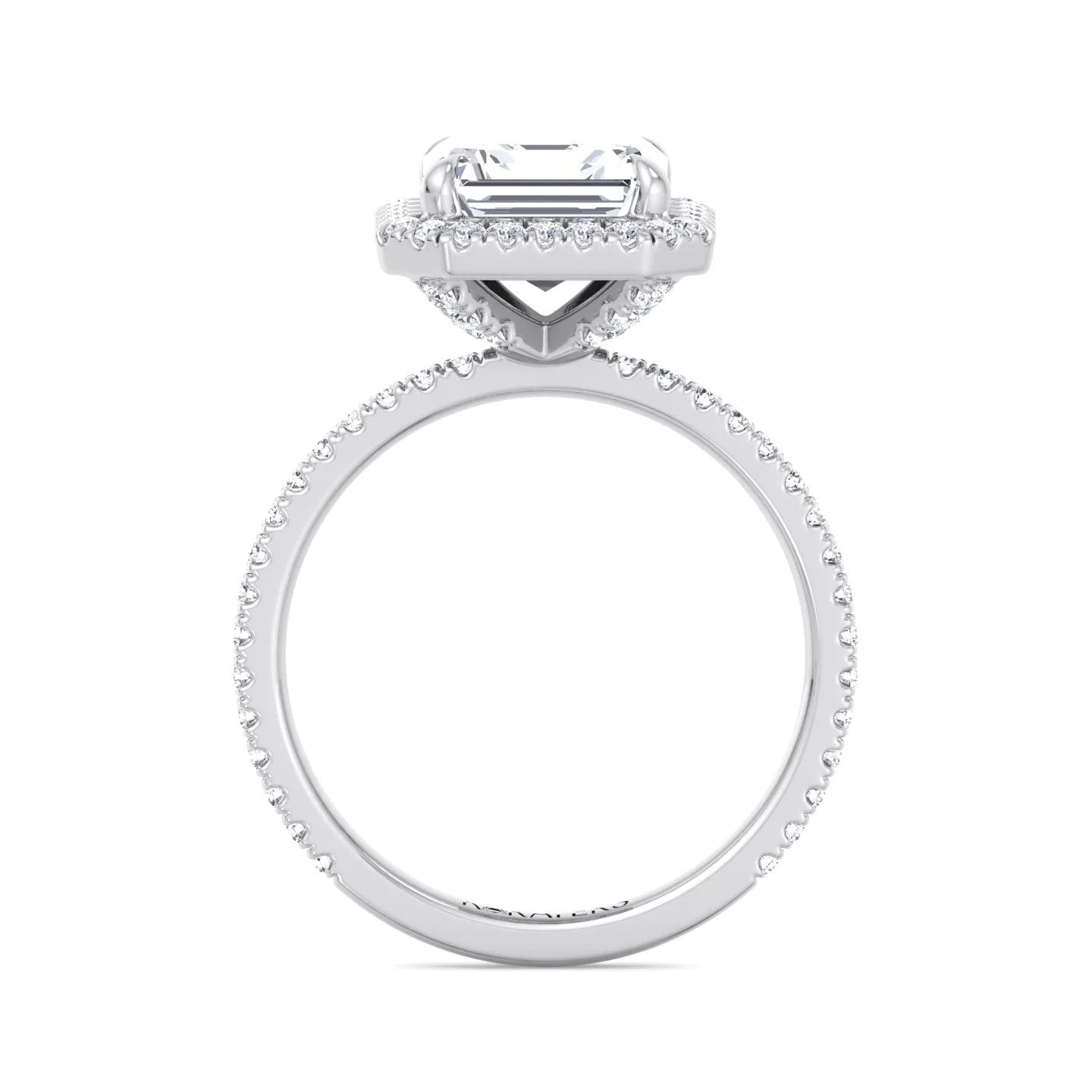 Asscher Cut Lab Grown Diamond Engagement Ring with a Halo - Image 4