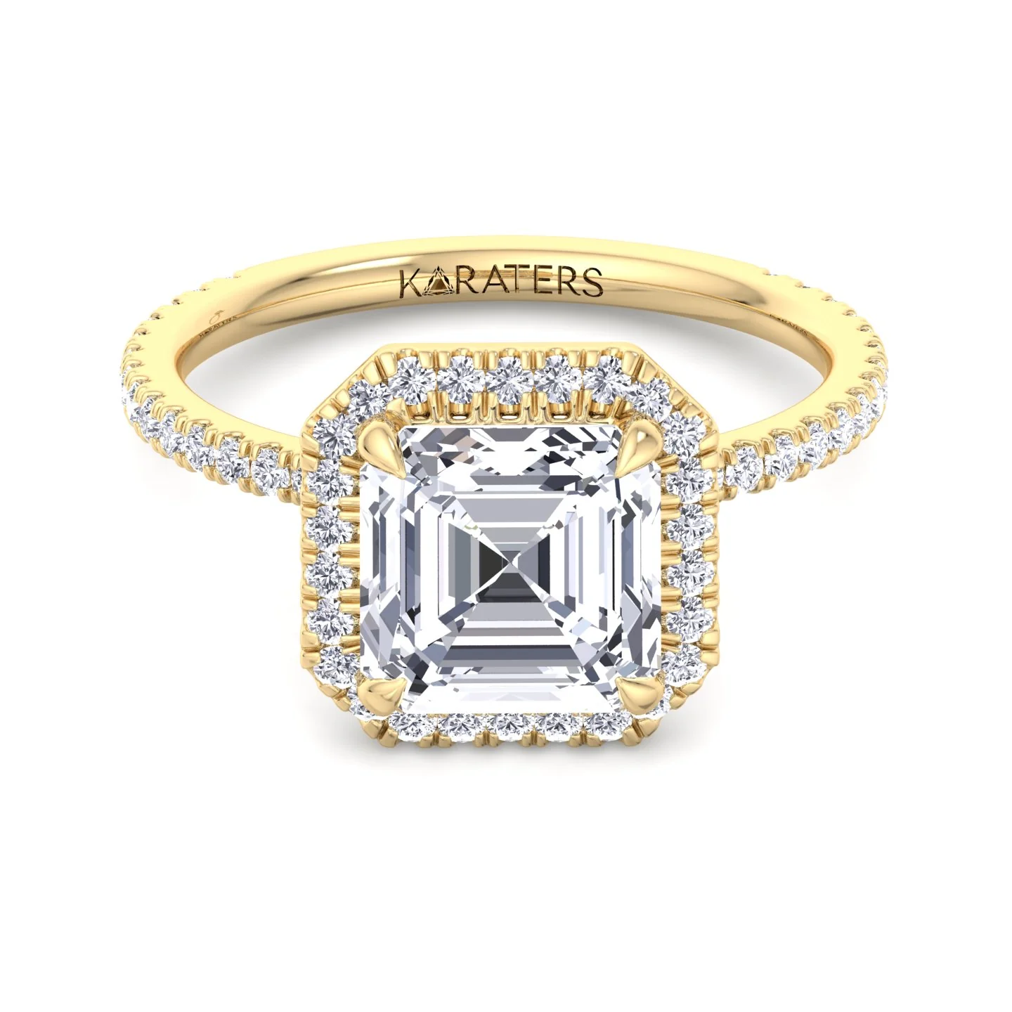 Asscher Cut Lab Grown Diamond Engagement Ring with a Halo - Image 6