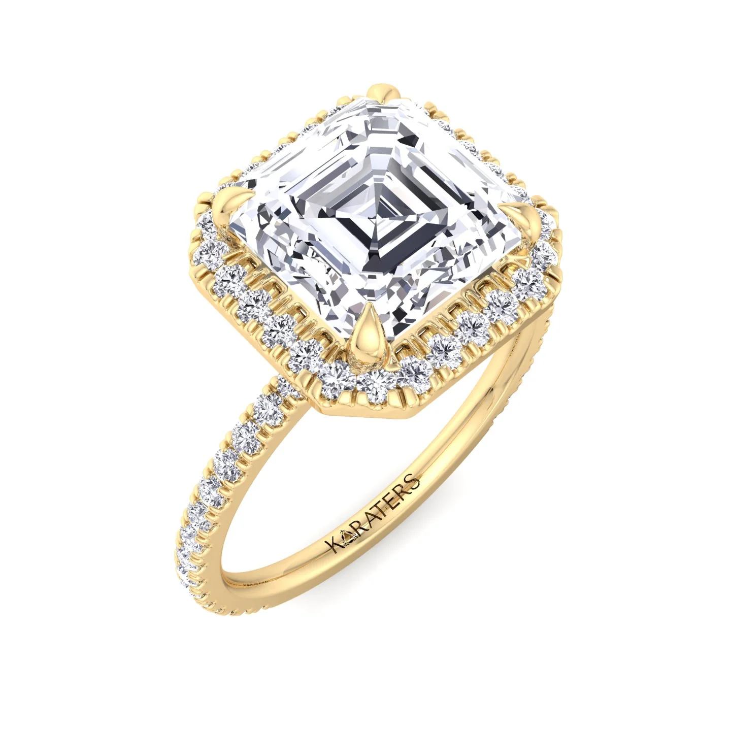 Asscher Cut Lab Grown Diamond Engagement Ring with a Halo - Image 8