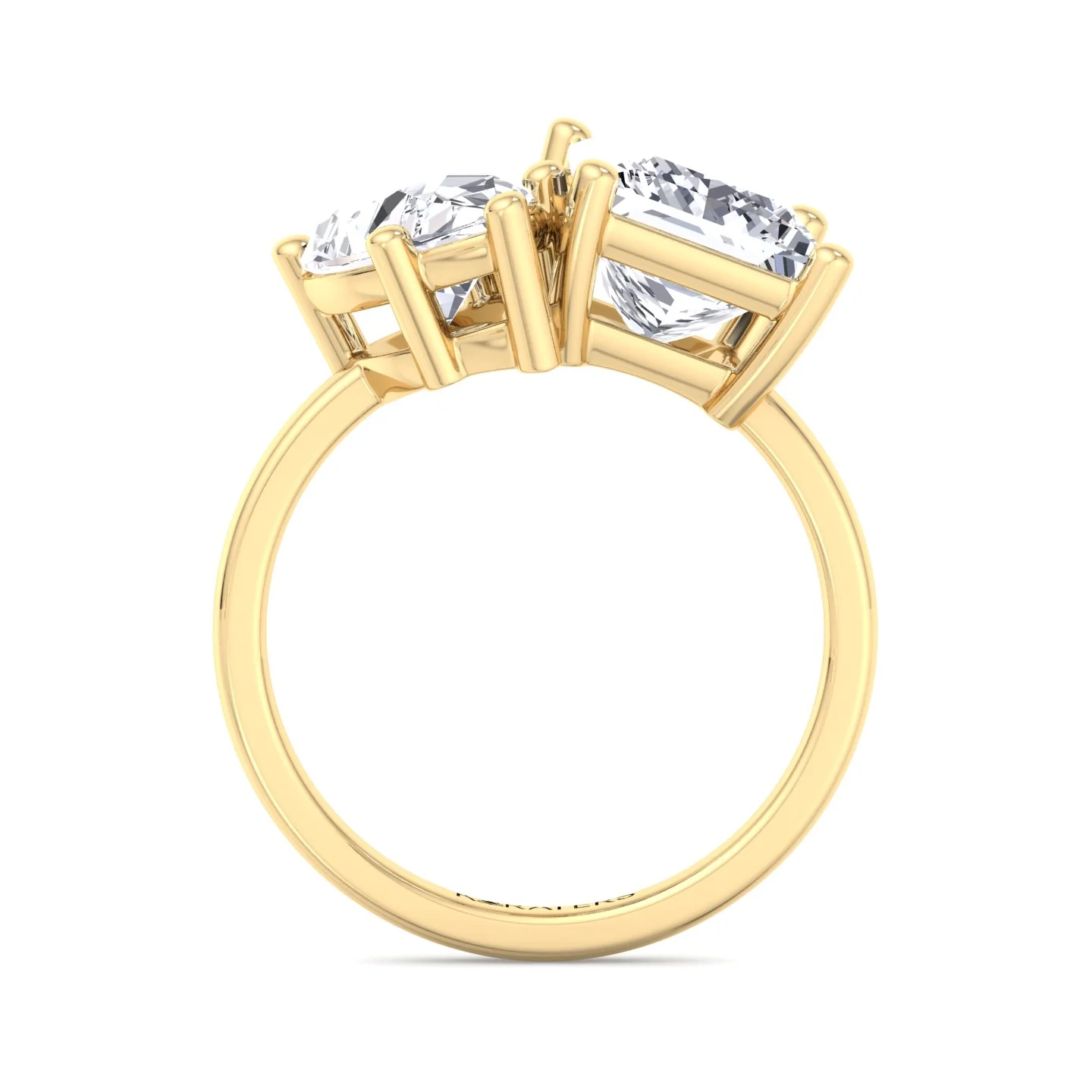 Princess & Pear Cut Grown Diamond Solitaire Engagement Ring - Image 4