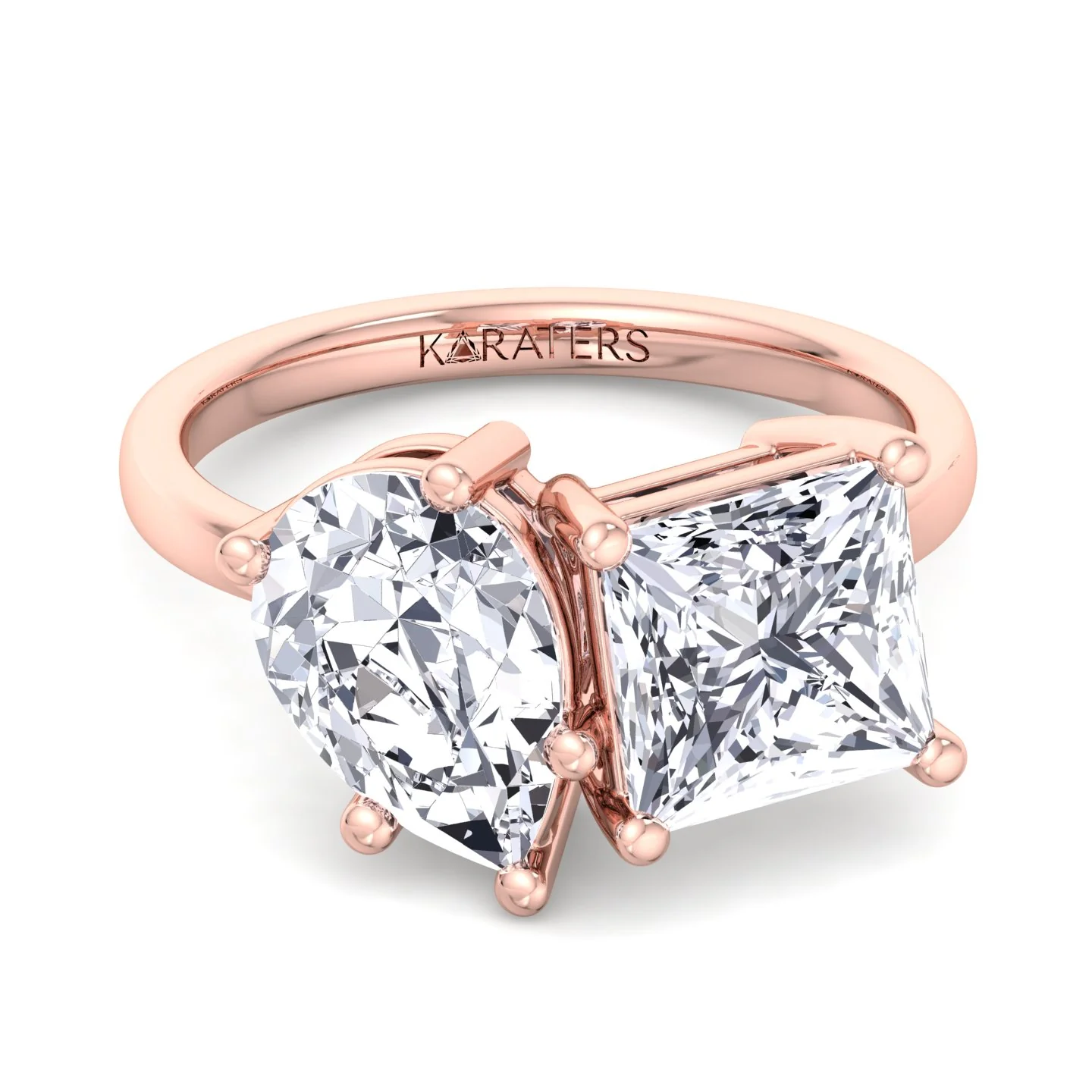 Princess & Pear Cut Grown Diamond Solitaire Engagement Ring - Image 8