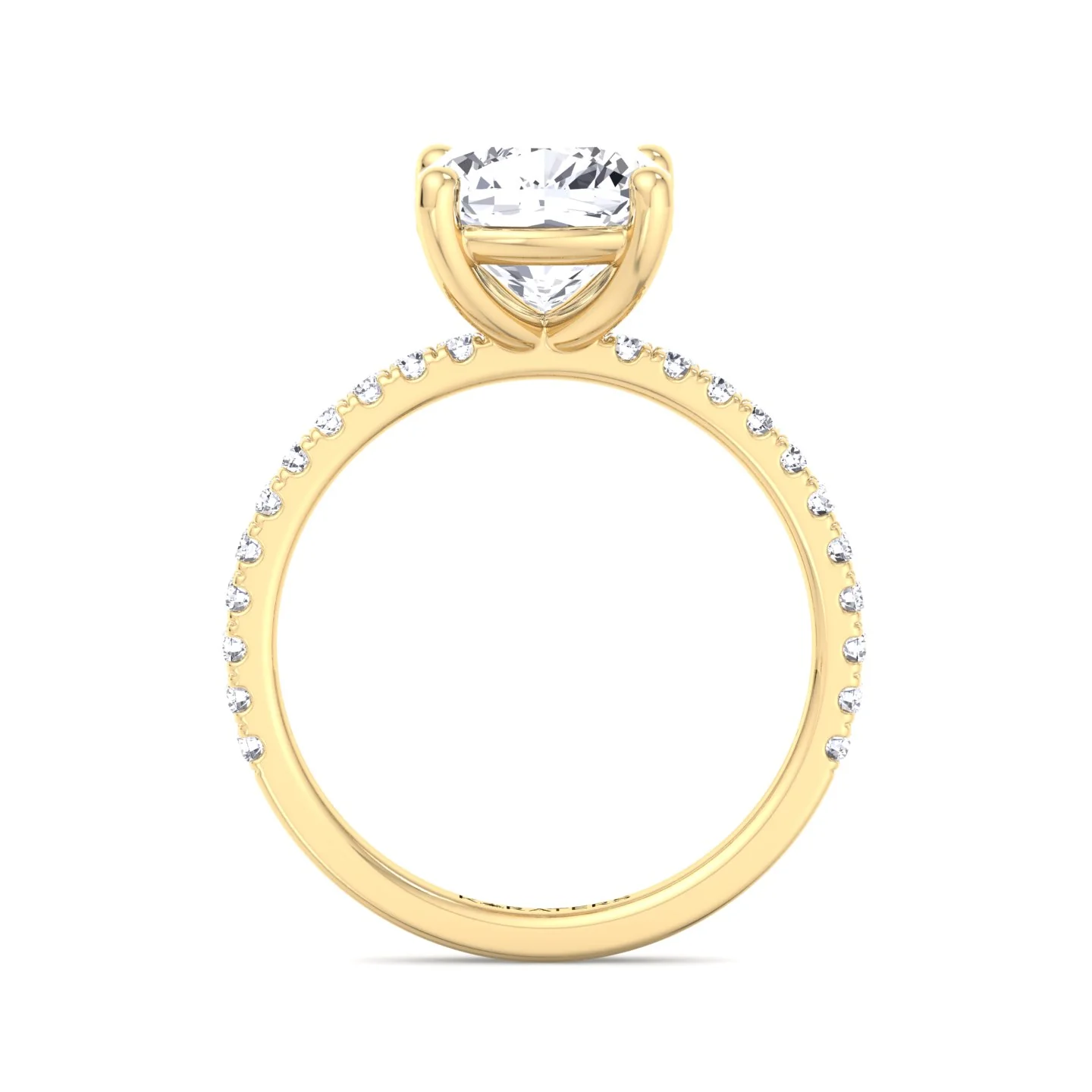 Cushion Cut Lab Grown Diamond Engagement Ring with SideStones - Image 10