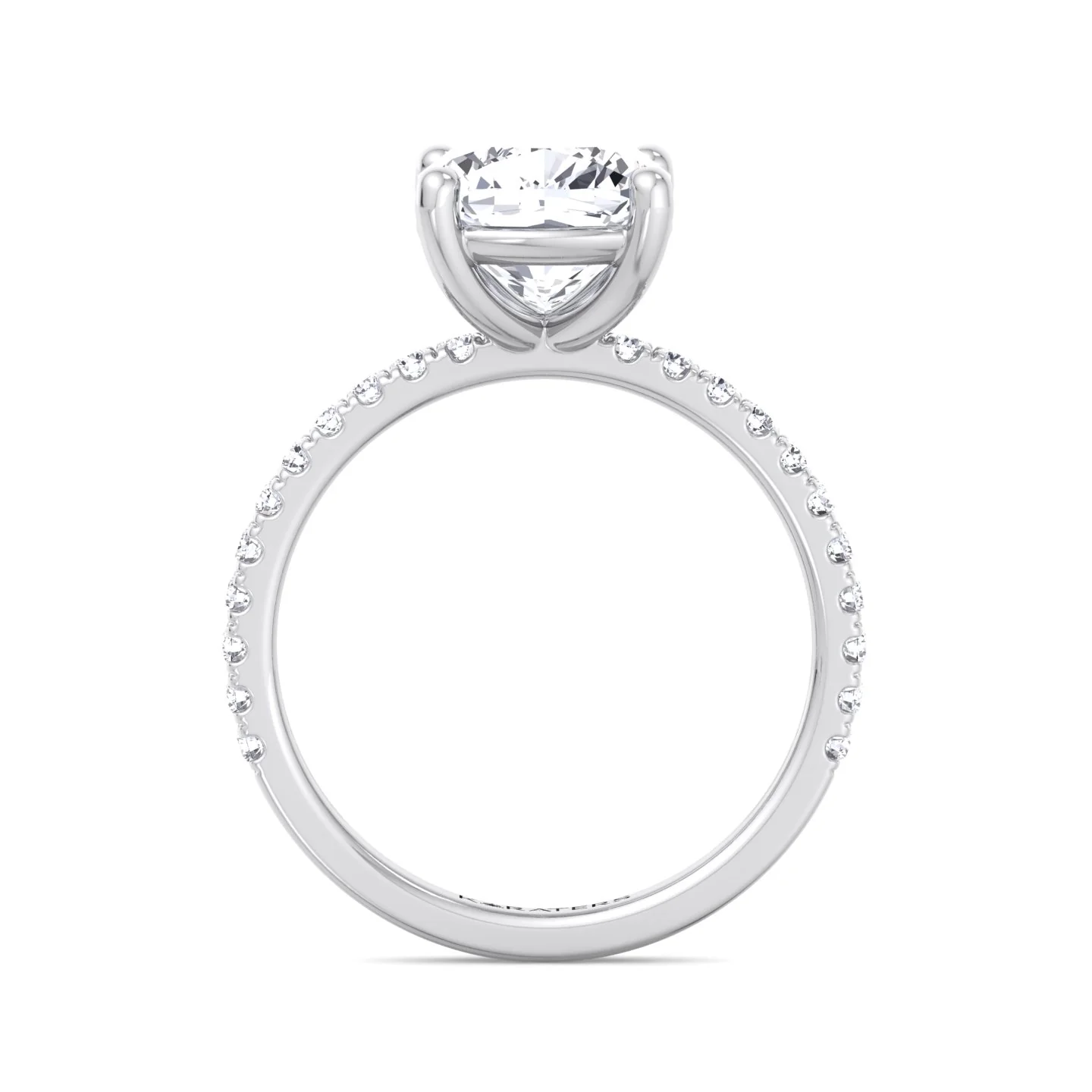 Cushion Cut Lab Grown Diamond Engagement Ring with SideStones - Image 7